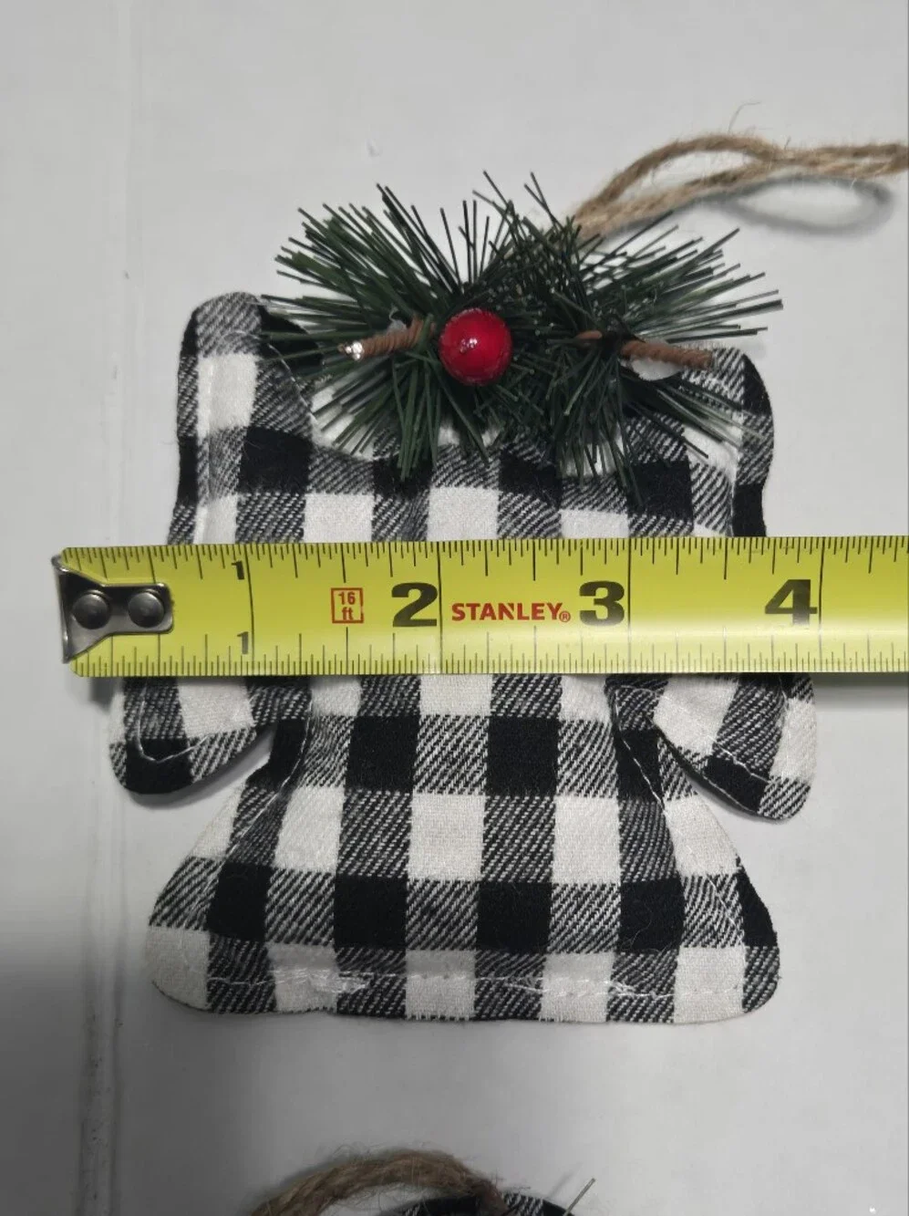 Set of 12 Holiday Style Buffalo Plaid Christmas Ornaments